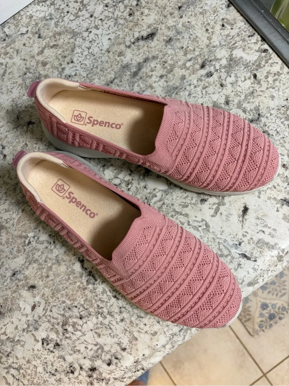 Spenco Women's Pink Knit Espadrilles Slip-Ons
